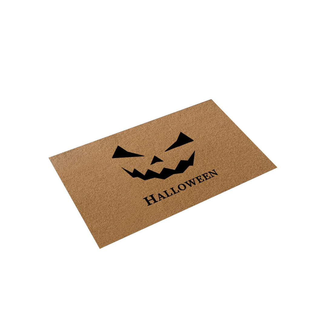 Miwamany Retro Halloween Coconut Fiber Look Doormat, Anti-Slip Scraper Mat, Vintage Entryway Floor Rug for Front Door Porch Kitchen Home Decoration