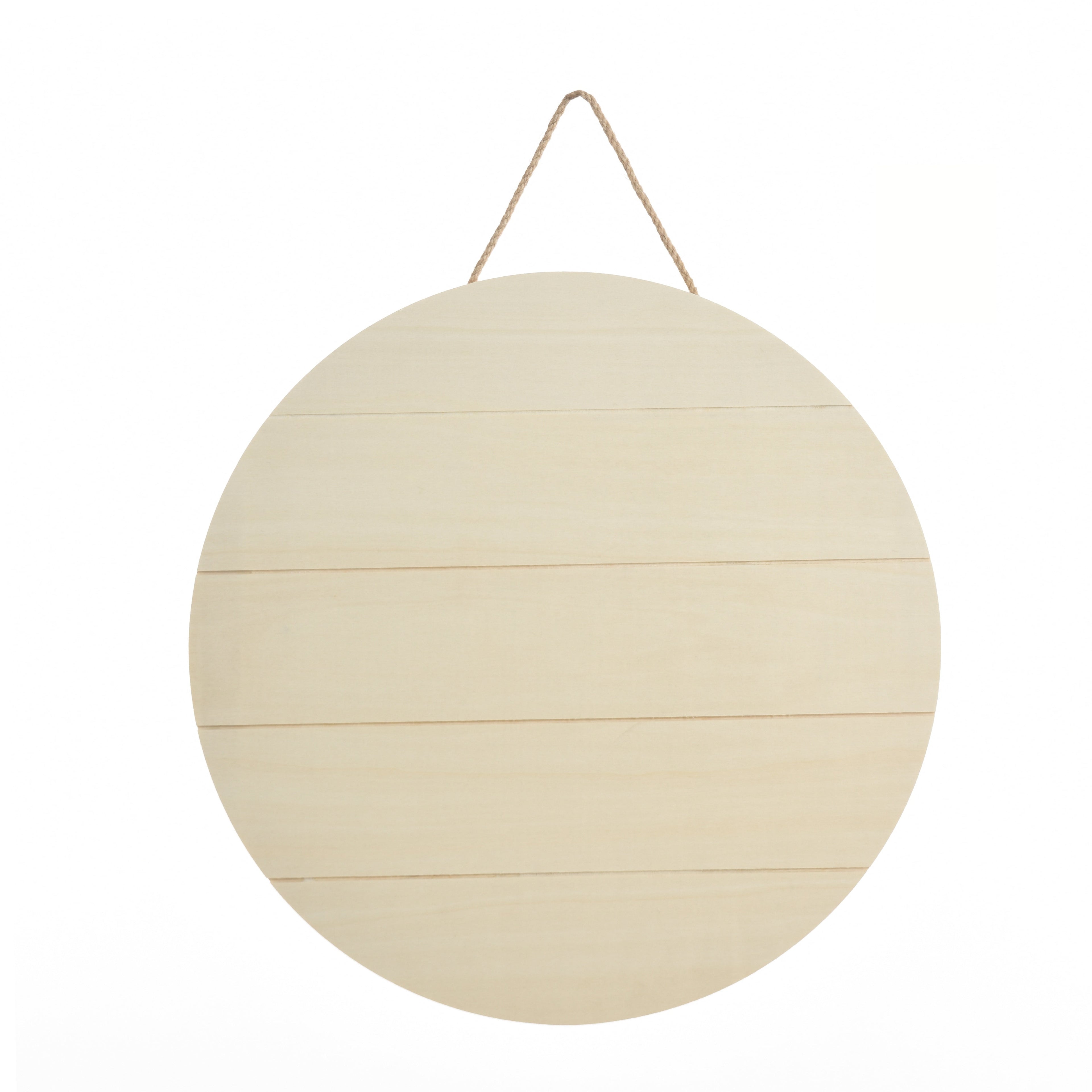 Stylecraft 15.75" Slatted Round Unfinished Wood Plaque (1 Each)