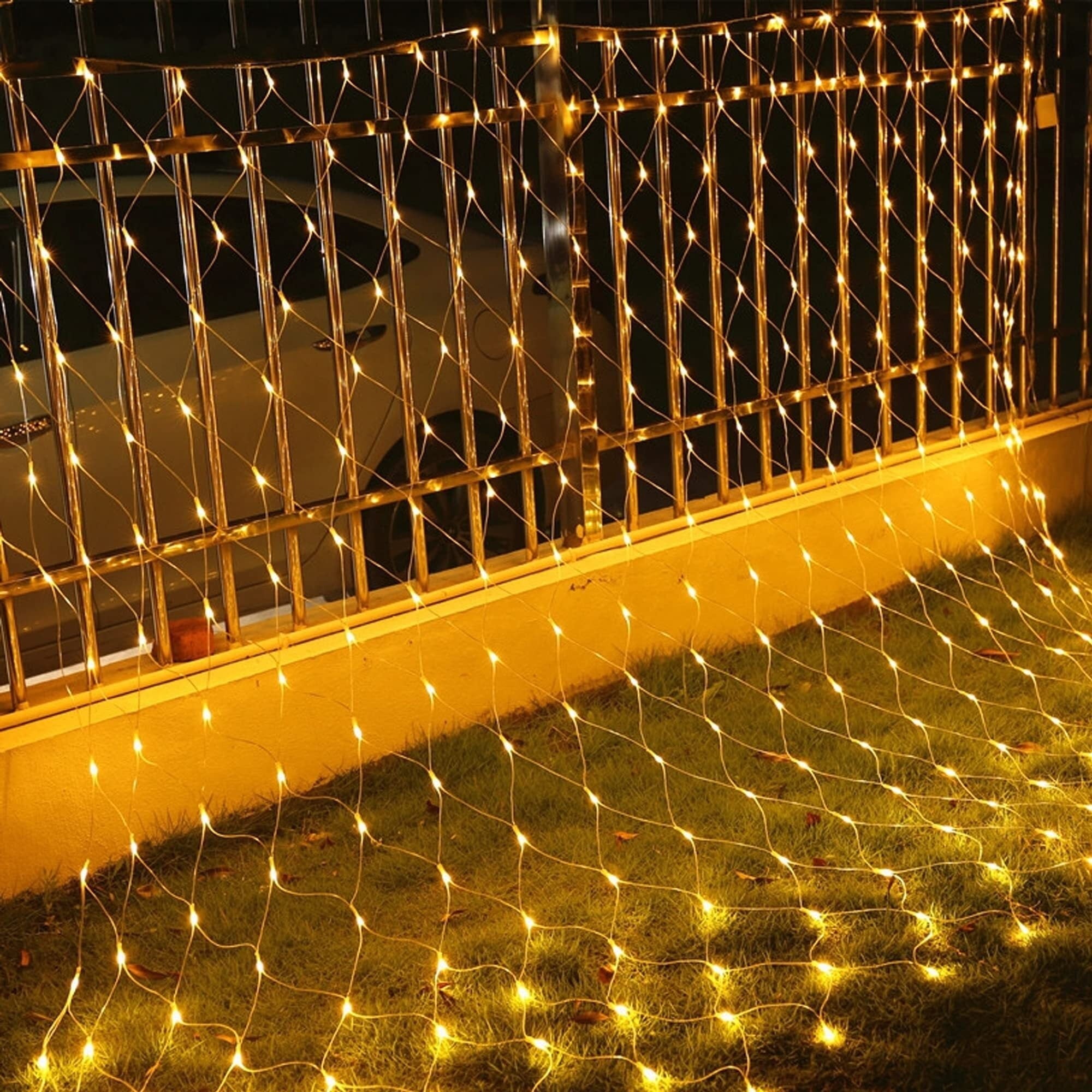 Dazzle Bright Christmas Net Lights, 360 LED 12FT x 5 FT Transparent Wire Waterproof Connectable String Lights with 8 Modes Christmas Outdoor Lights for Bushes Garden Party Holiday Decoration (Green)