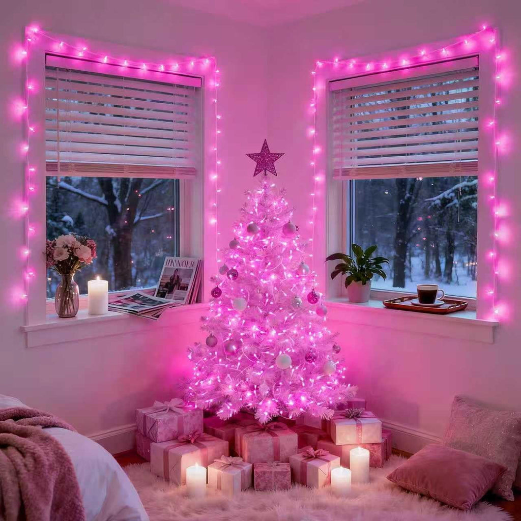 JMEXSUSS 200 LED Christmas Lights Indoor Outdoor, Connectable Warm White Christmas Tree Lights Clear Wire, 66 Ft Twinkle Fairy String Lights Plug in for Bedroom Wedding Christmas Tree Decorations