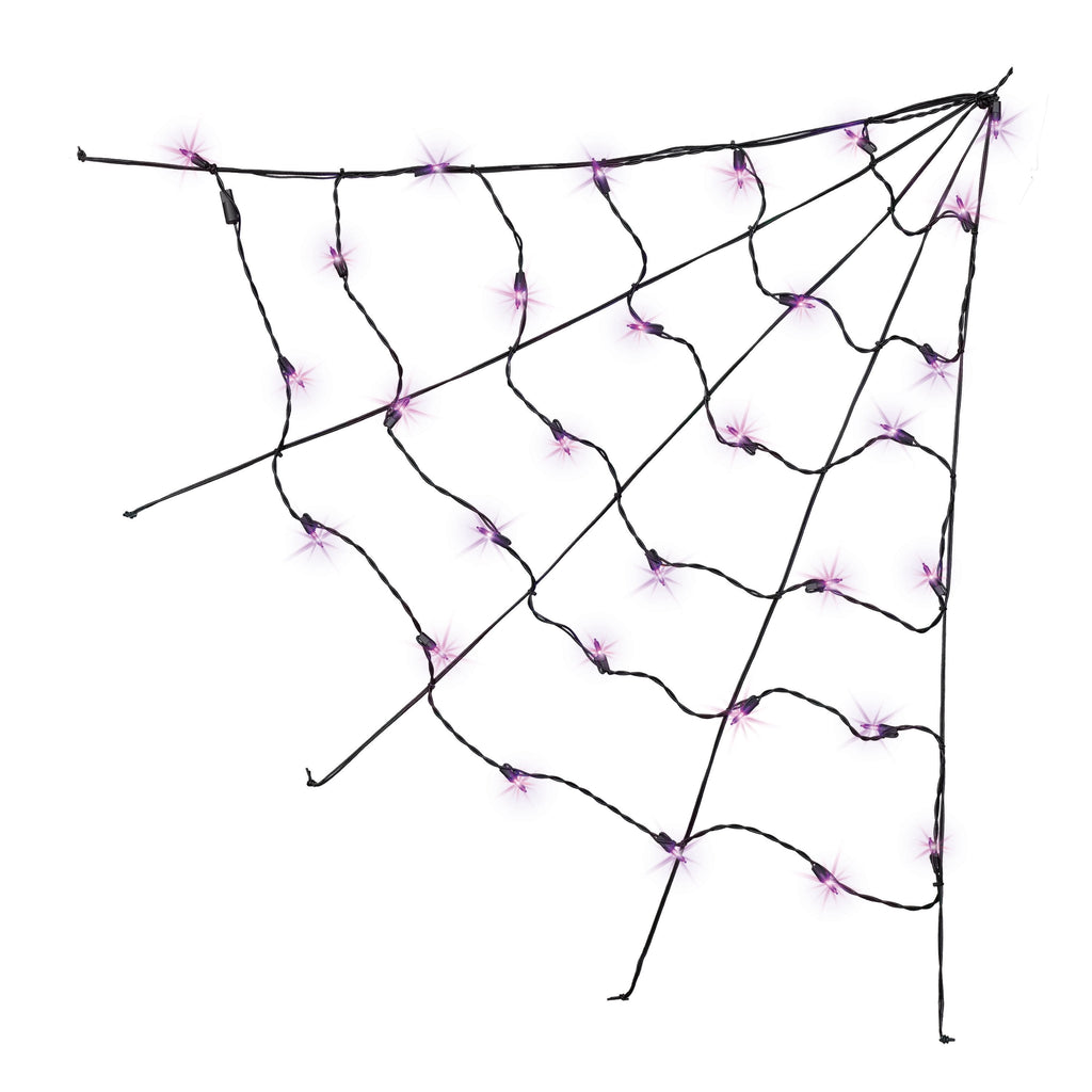 Indoor/Outdoor 30-Count LED Corner Web Lights, Multicolor, 30" x 30", Halloween by Way To Celebrate