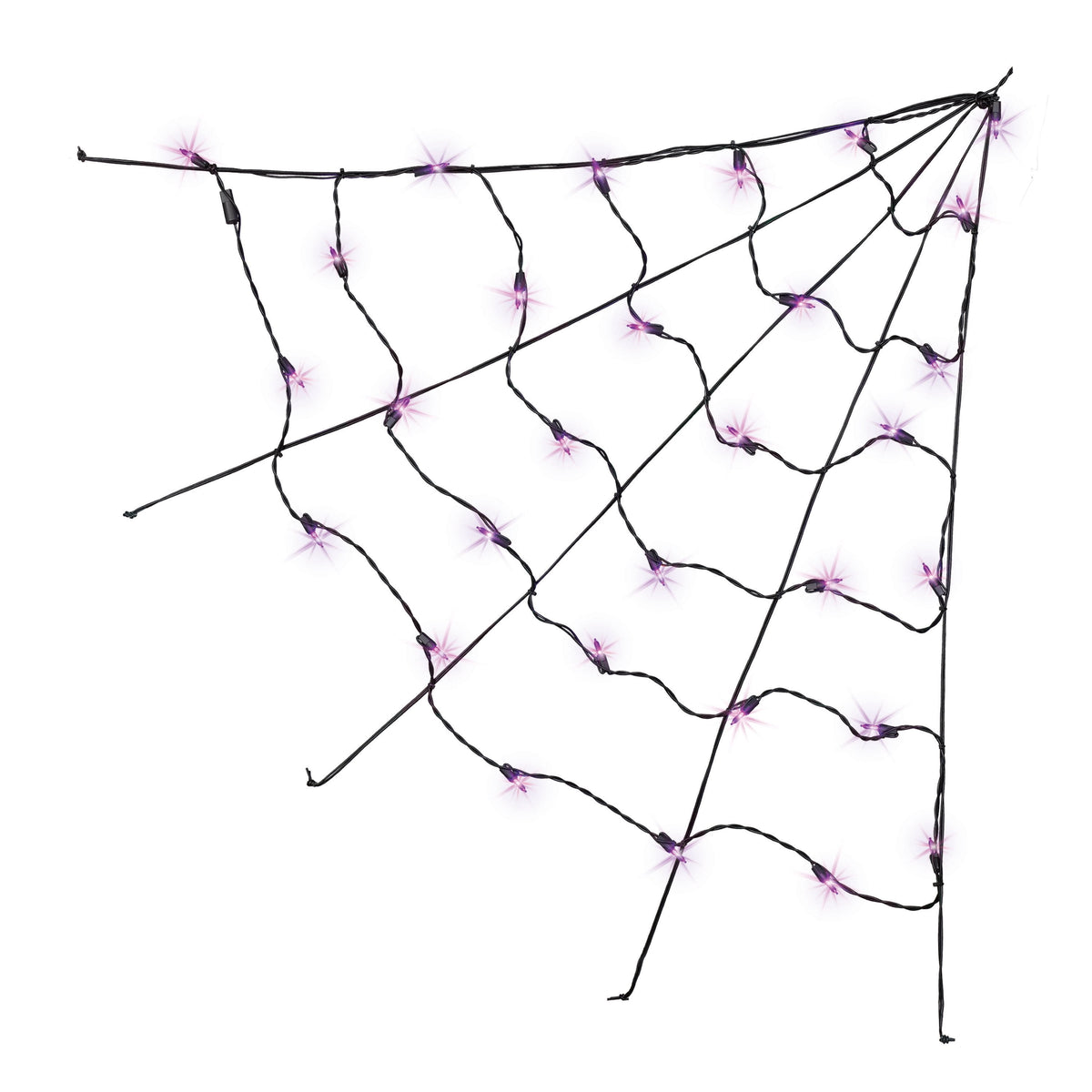 Indoor/Outdoor 30-Count LED Corner Web Lights, Multicolor, 30" x 30", Halloween by Way To Celebrate