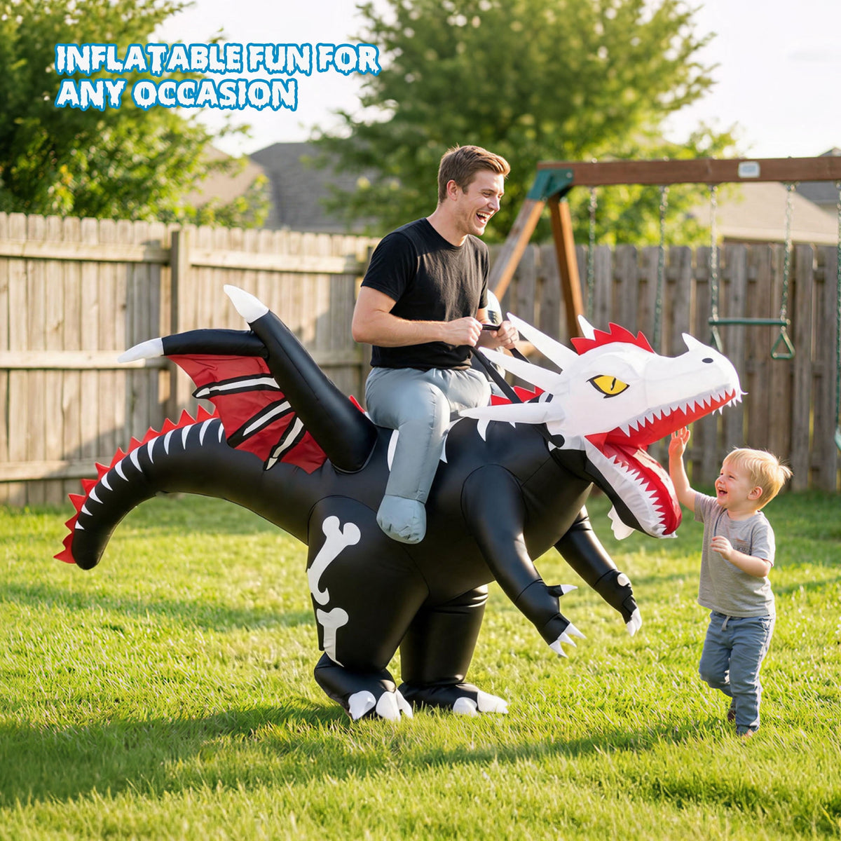MAGOTAN Halloween Inflatable Dinosaur Costume Adult,Blow Up T Rex Suit Men Women, Halloween Adults Funny Blow Up Lightweight & Flexible for Cosplay, Parades