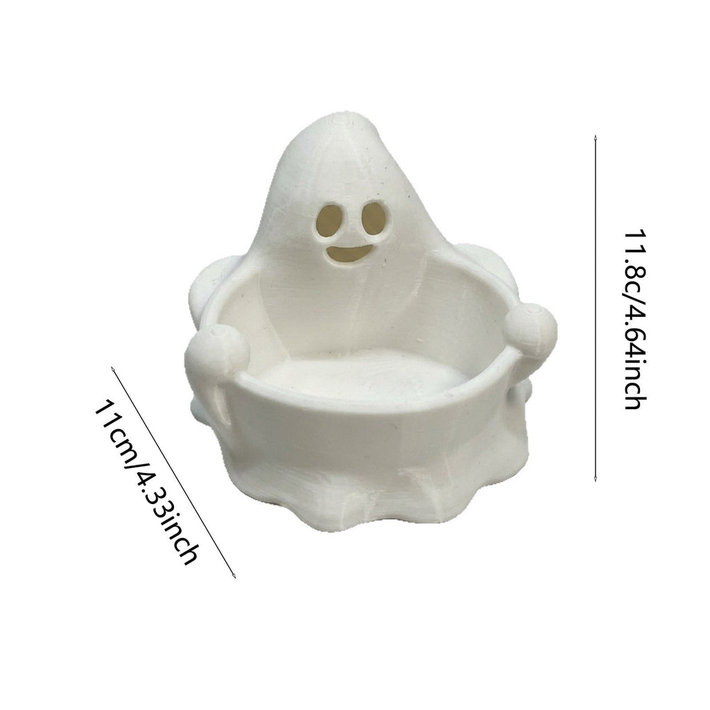 Diceymbol Halloween Pumpkin Snack Bowl Stand Collapsible Broomstick Candy Tray for Cupcakes & Desserts, Resin Serving Platter with Ceramic Pumpkin Bowls