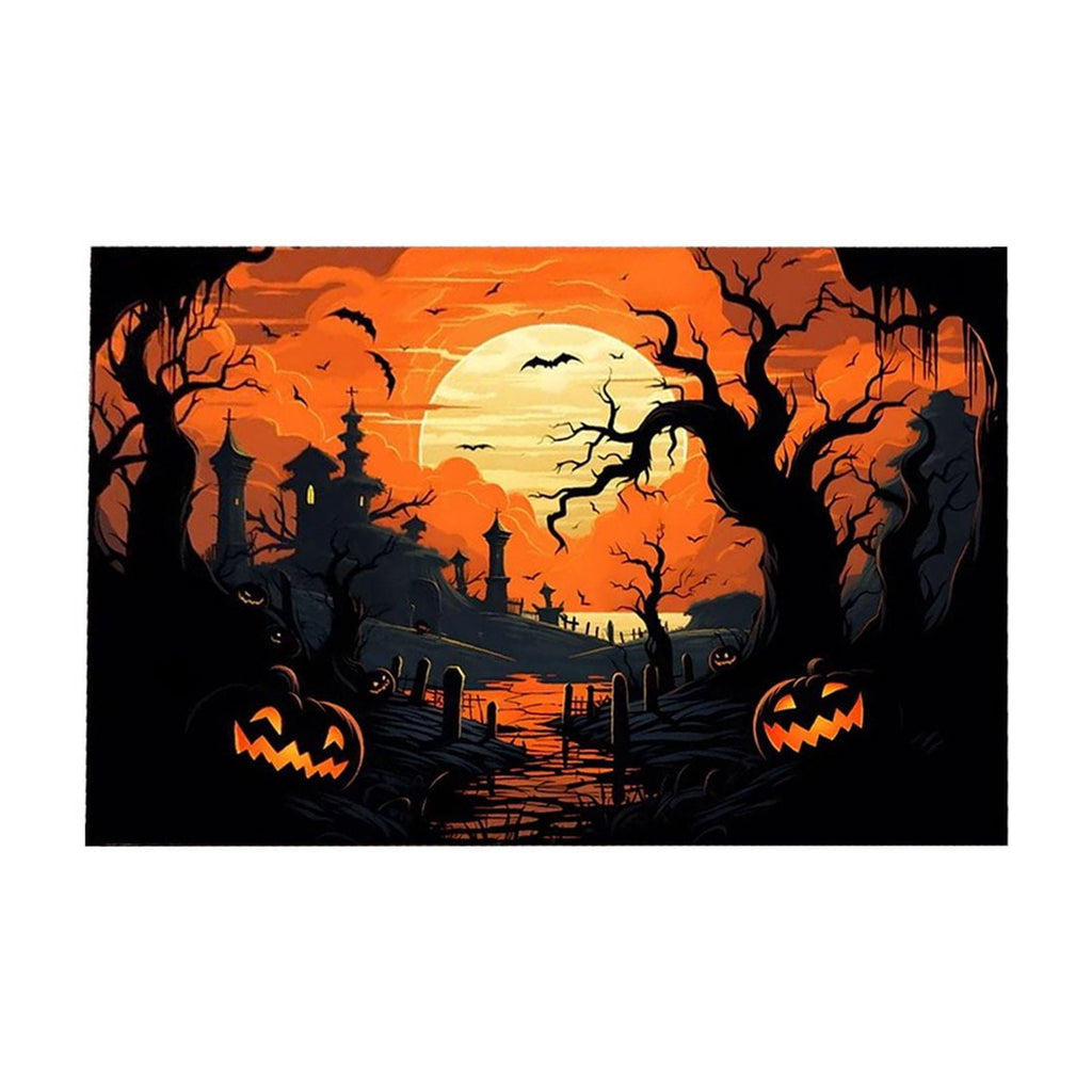 Xuniizn Halloween Mat, 16X24" Velvet Halloween Door Mat for Outside Entrance, Spooky Halloween Rug for Outdoor & Indoor, Non Slip Washable Halloween Doormat, Halloween Bathroom Decor