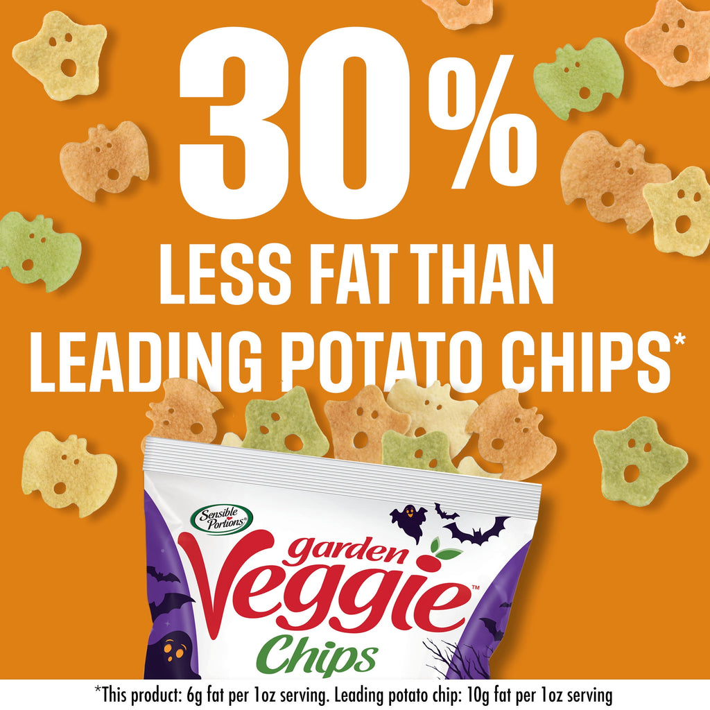 Sensible Portions Garden Veggie Ghosts & Bats Sea Salt Snack Chips Multipack, 0.5 oz (12 Count)