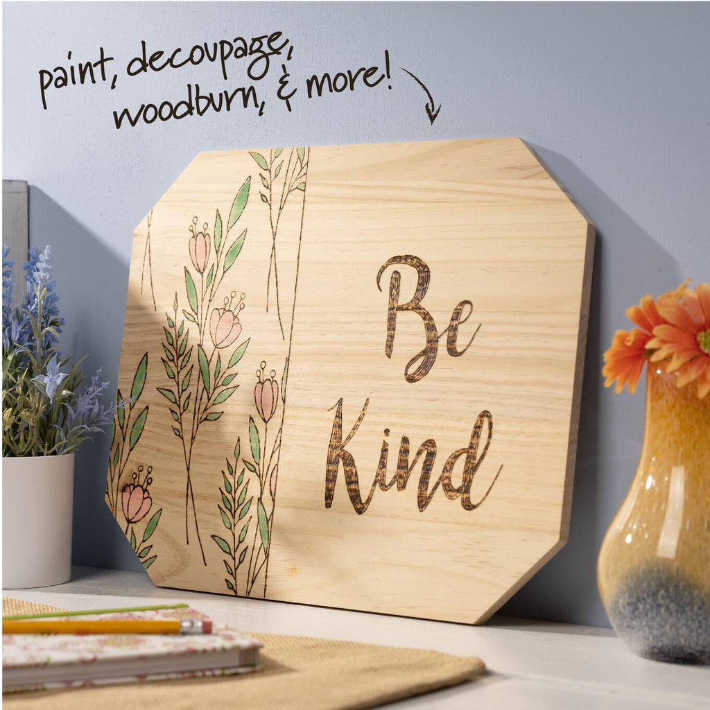 Plaid Wood Surfaces Pine Rectangle Plaque, 12" x 16"