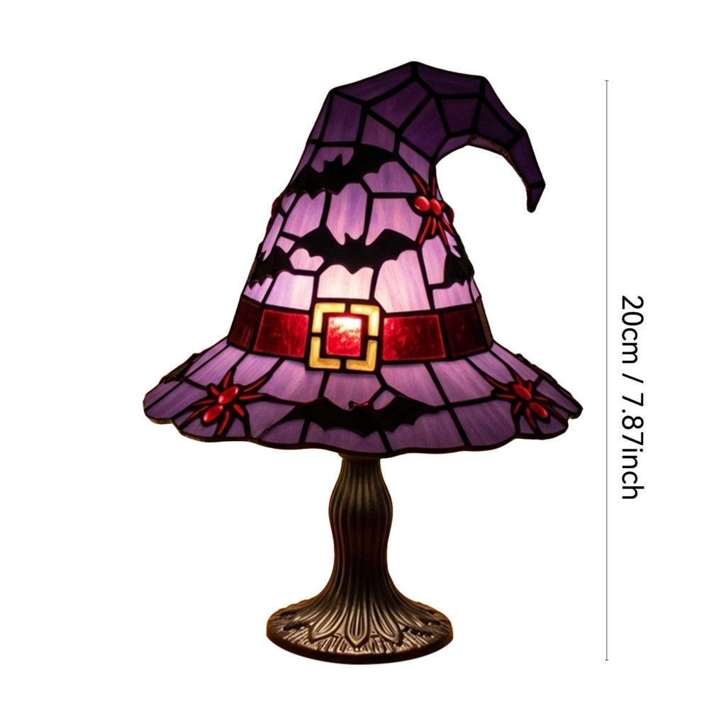 Halloween Decor Witch Hat Lamp, LED Halloween Night Light, Halloween Decorations Indoor, Witchy Decor for Shelf Mantel Table, Gothic Home Decoration
