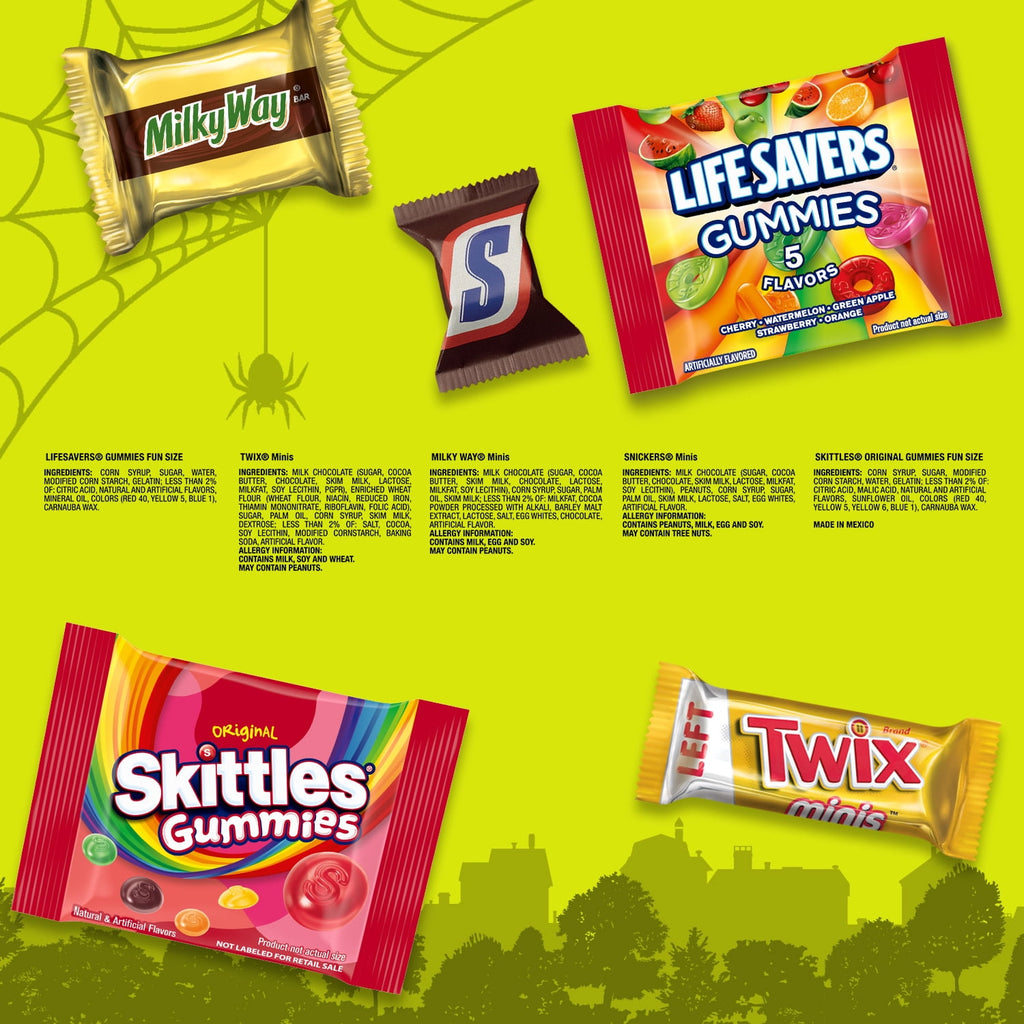 Snickers, Skittles Gummies & More Halloween Candy Variety Pack - 155 Ct Bulk Bag
