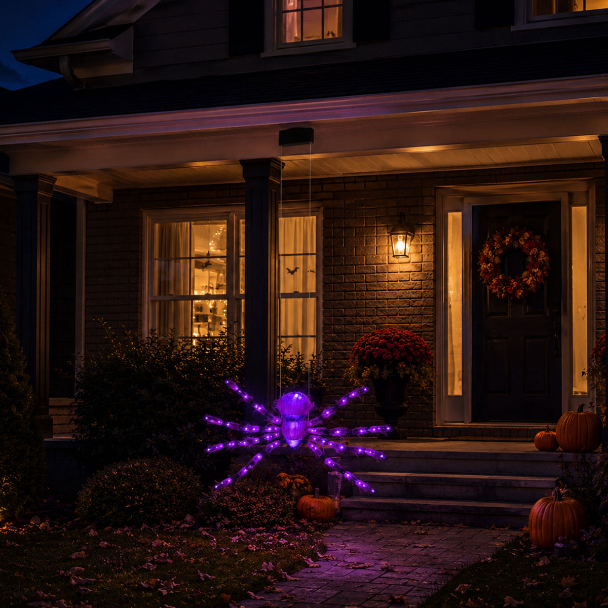 Mr. Halloween 4 ft. Outdoor Animated Spider Web - Purple Web