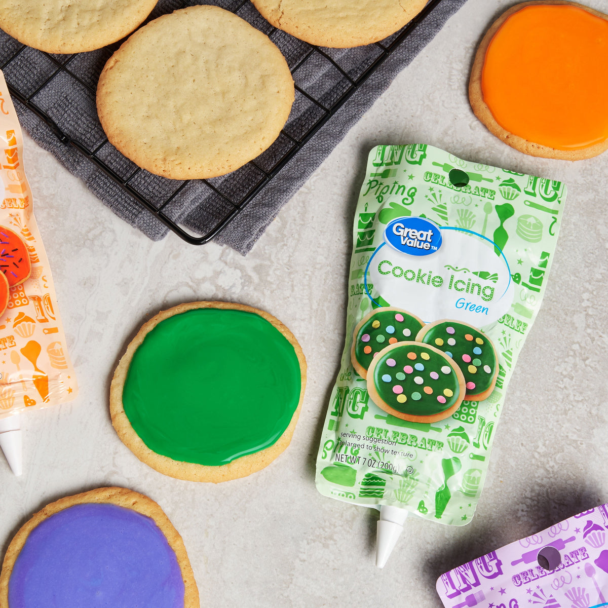 Great Value Cookie Icing, Green, 7 oz
