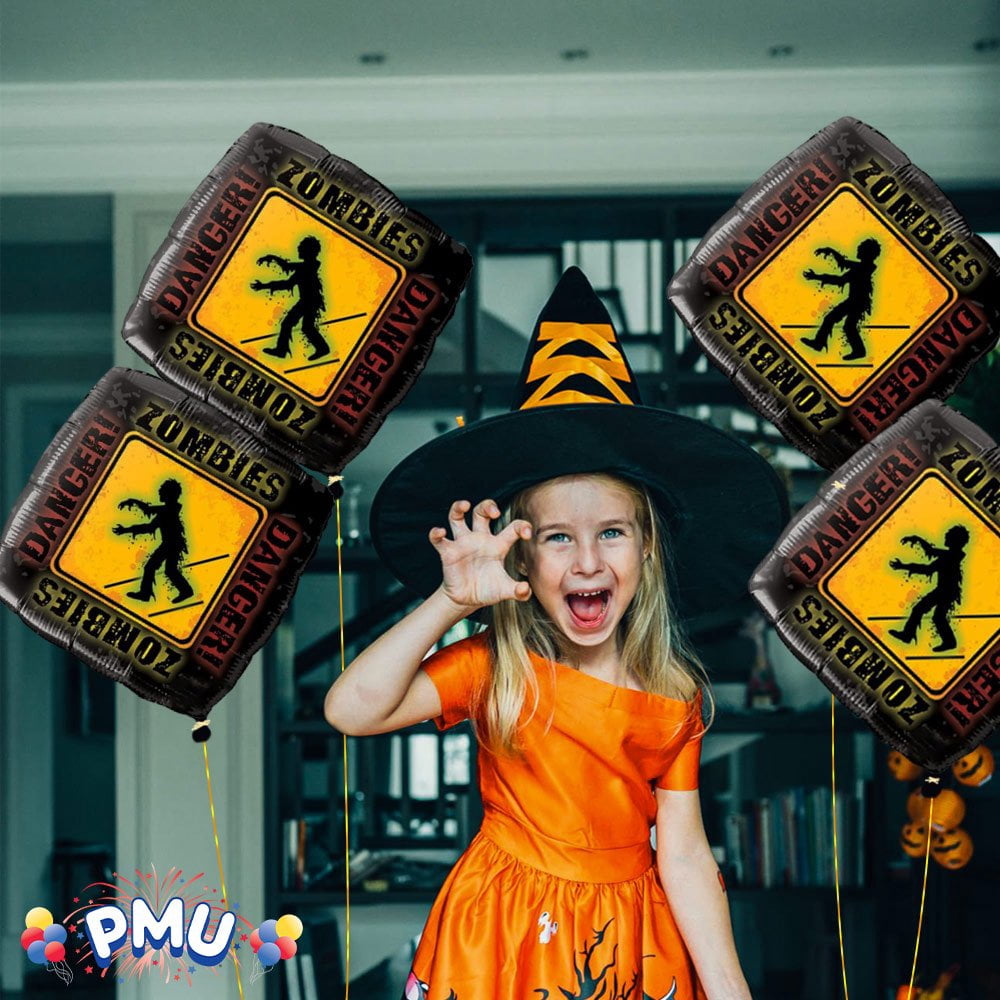 PMU Halloween Party Decoration "Happy Halloween" Jack Faces Aglow 18 Inch Mylar-Foil Balloon (1pkg) Pkg/1