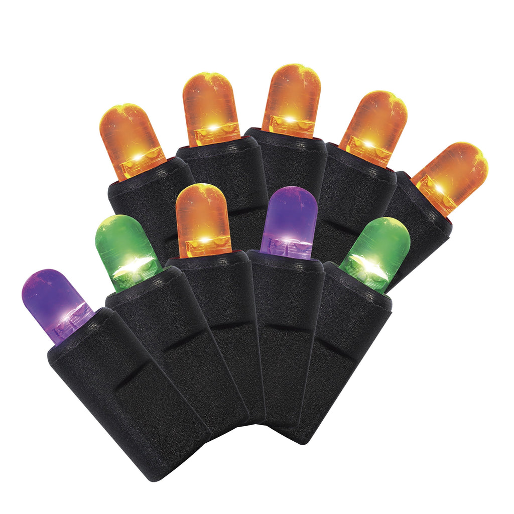 Indoor/Outdoor 100-Count LED Color Sync Dome String Lights, Purple and Orange, 19.5', Halloween by Way To Celebrate