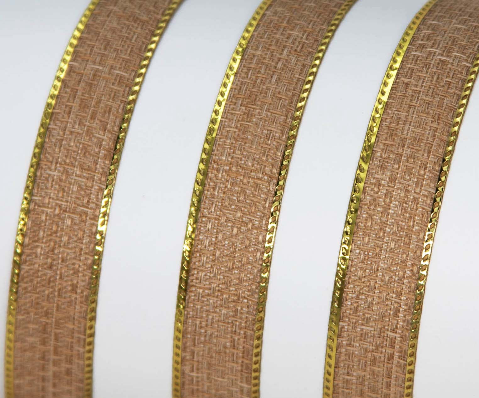 (4 pack) Offray Ribbon, Natural Gold 5/8 inch Galena Metallic Ribbon for Wedding, Crafts, and Gifting, 9 feet, 1 Each
