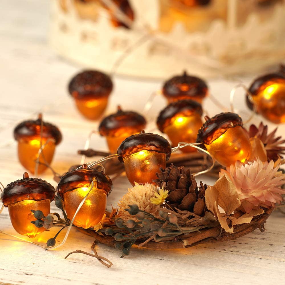 Morttic Halloween Lights 3D 10ft 30 LEDs Pumpkin String Lights Battery Powered Orange Lights for Halloween Party Indoor Fall Outdoor Harvest Thanksgiving Decorations
