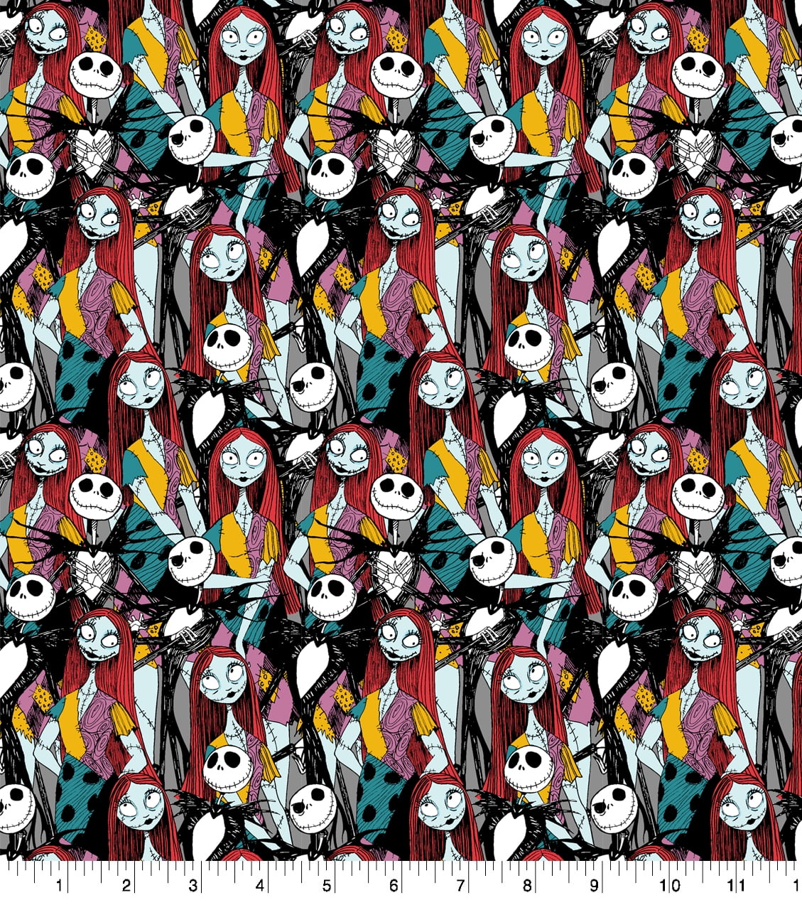 Springs Creative 18" x 21" Cotton NBC Jack Sally Packed Precut Sewing & Craft Fabric, Multi-color