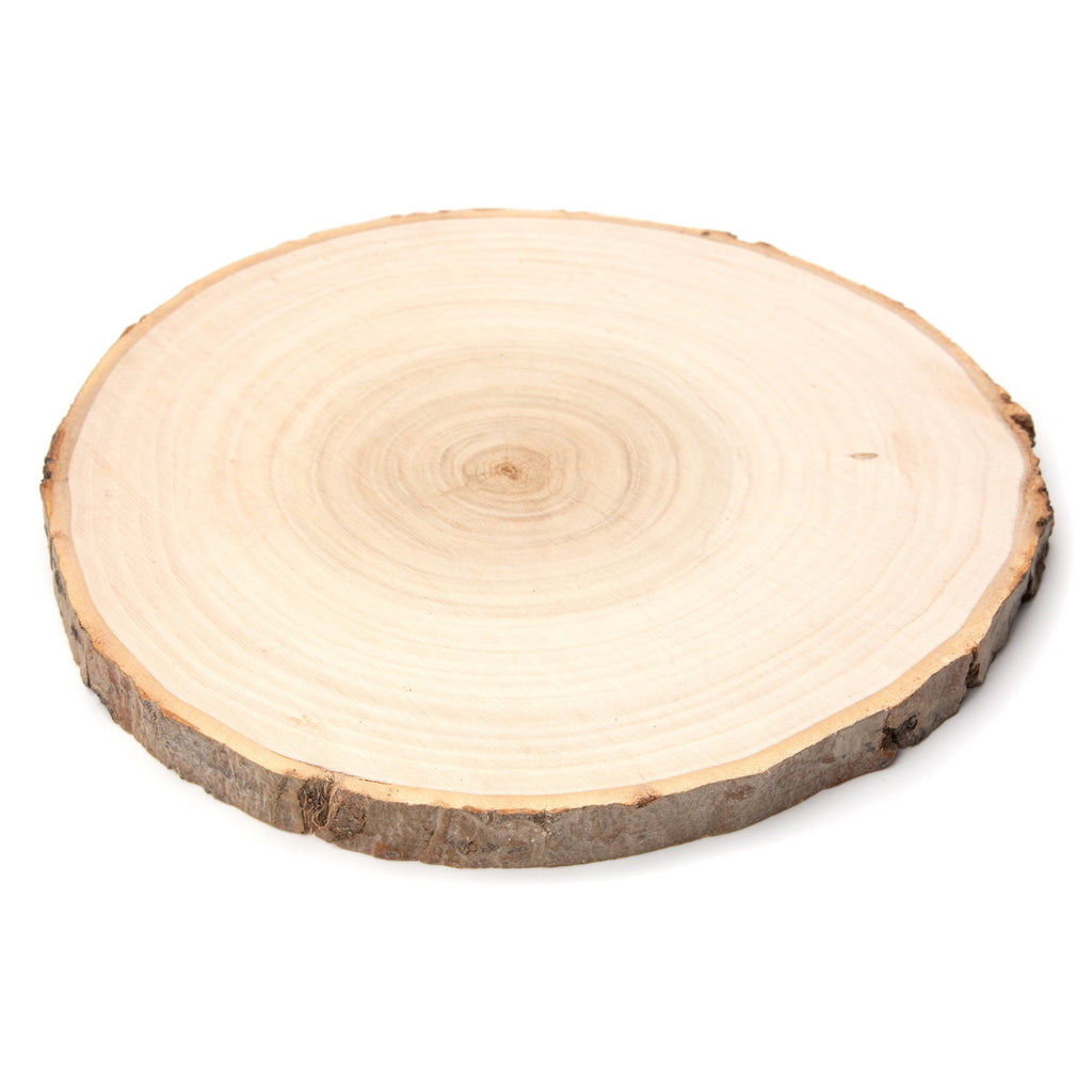Hello Hobby 10 inch Round Rustic Poplar Wood with Bark Plaque