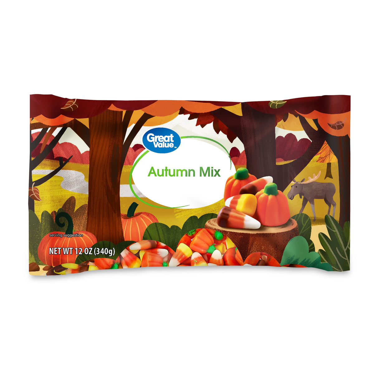 Great Value Autumn Mix Halloween Candy, 12 oz Bag
