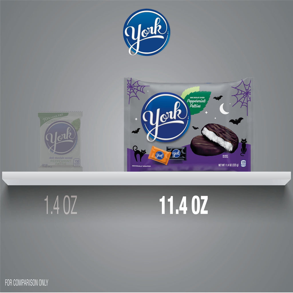 York Dark Chocolate Peppermint Patties, Halloween Candy Bag, 11.4 oz