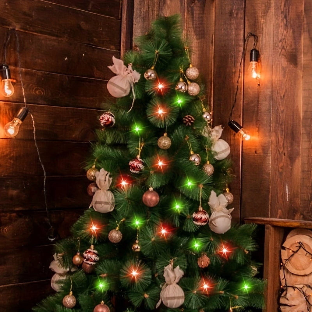 100 Count Red Green Christmas Lights, Green Wire 20Ft Incandescent Holiday String Light Set for Indoor Outdoor Use Christmas Tree, Halloween, Valentine Wedding Lighting Decoration