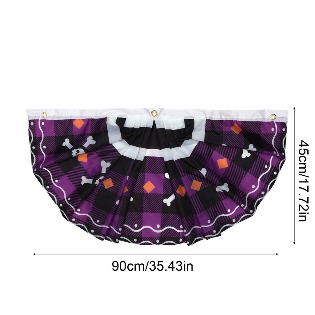 Elainilye Halloween Fan Flag Banner Outdoor Yard Fence Wall Hanging Decor for Indoor and Courtyard Party Supplies
