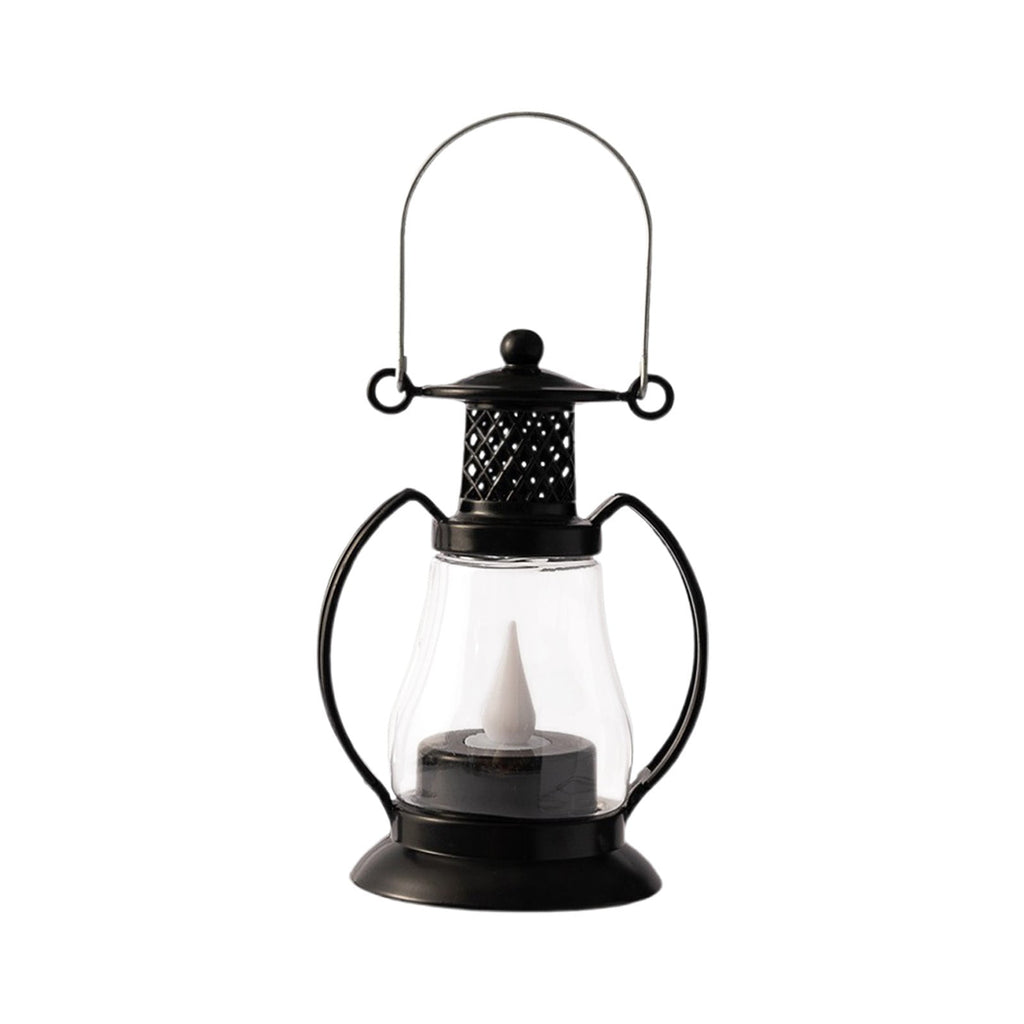 BGZLEU Vintage LED Candle Lanterns Decorations, Black Lanterns Decorative for Table Centerpieces, Camping Decorative Lanterns, Western Party Rustic Wedding Decor, Halloween Christmas Decorations