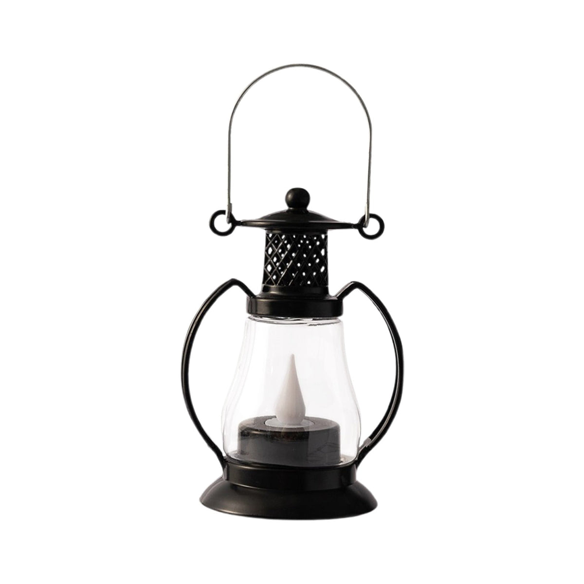 BGZLEU Vintage LED Candle Lanterns Decorations, Black Lanterns Decorative for Table Centerpieces, Camping Decorative Lanterns, Western Party Rustic Wedding Decor, Halloween Christmas Decorations