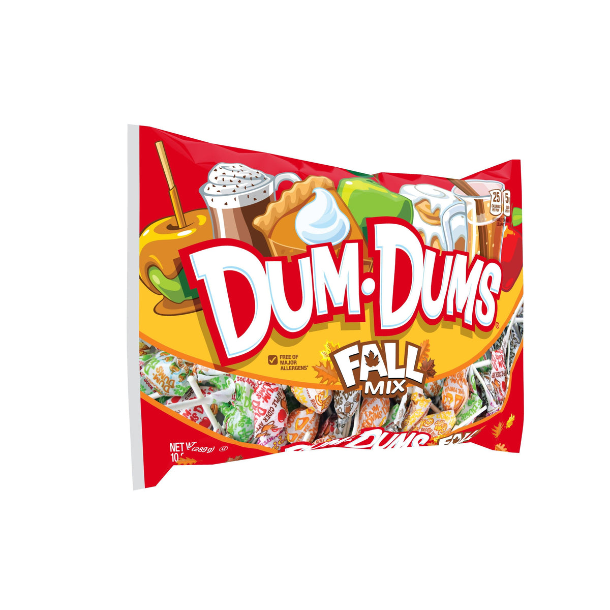 Dum Dums Fall Mix Halloween Assorted Candy, Lollipops & Suckers, Hard Party Candy, 10.2oz Bag