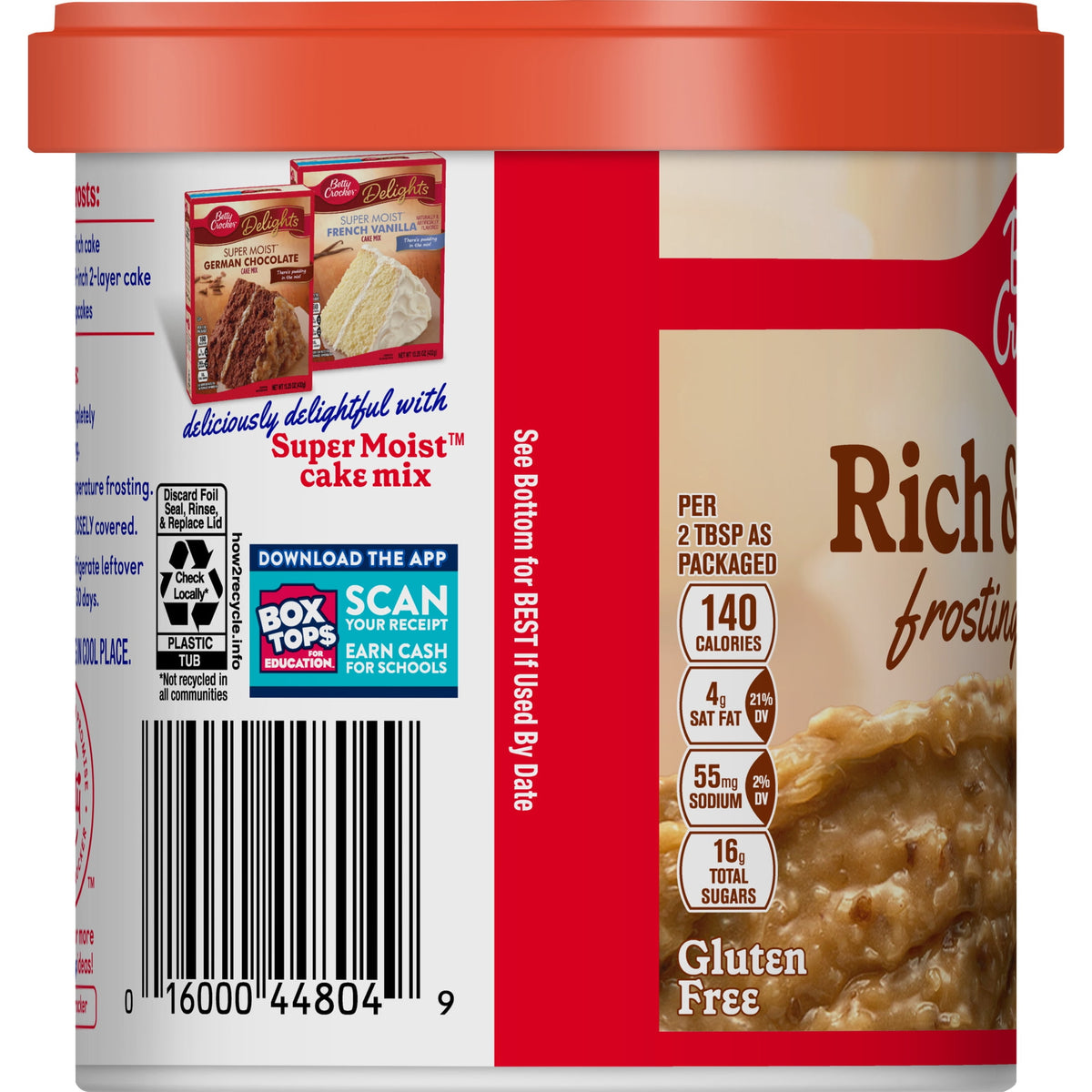 Betty Crocker Rich and Creamy Coconut Pecan Frosting, Gluten Free, 15.5 oz