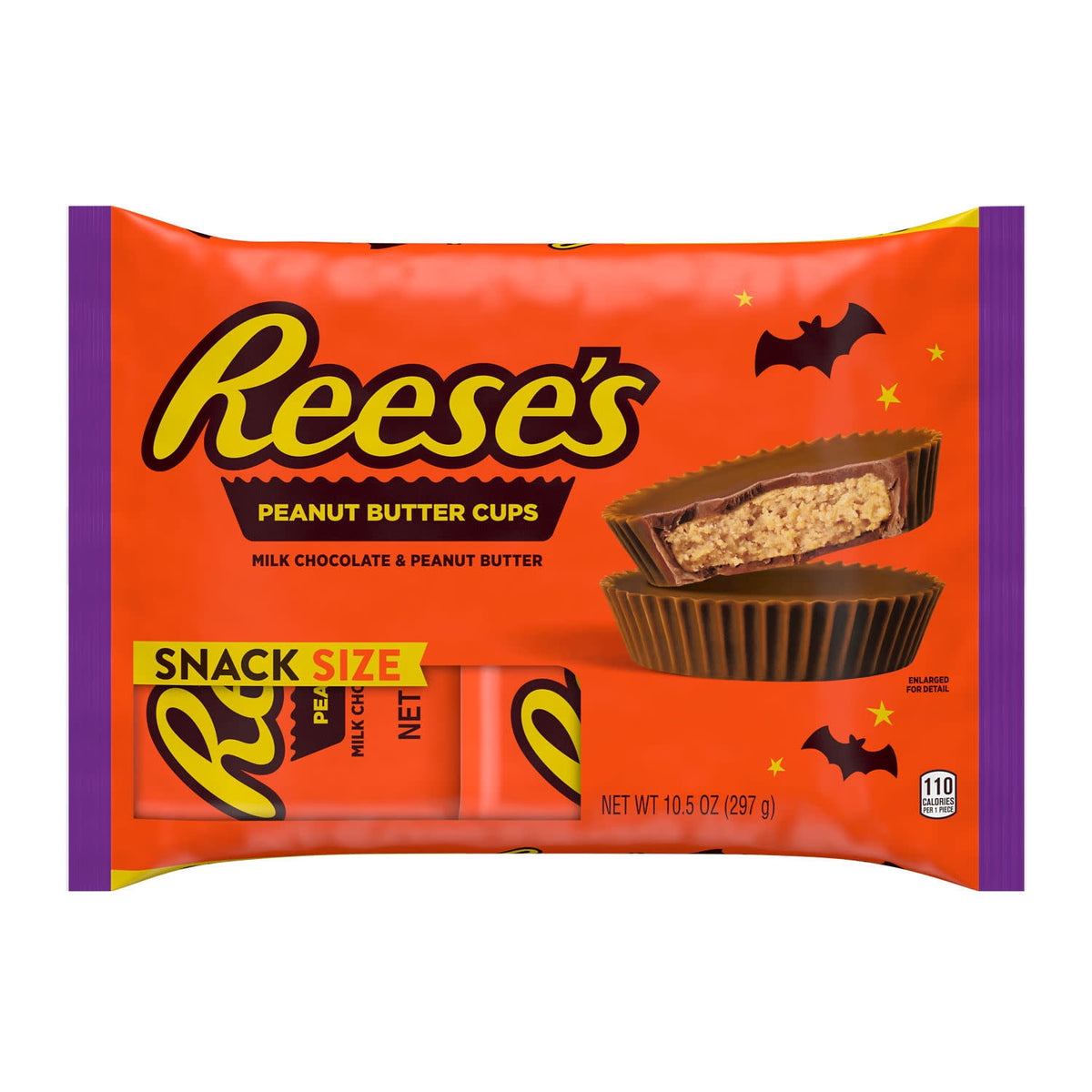 (3 pack) Reese's Milk Chocolate Snack Size Peanut Butter Cups, Halloween Candy Bag, 10.5 oz