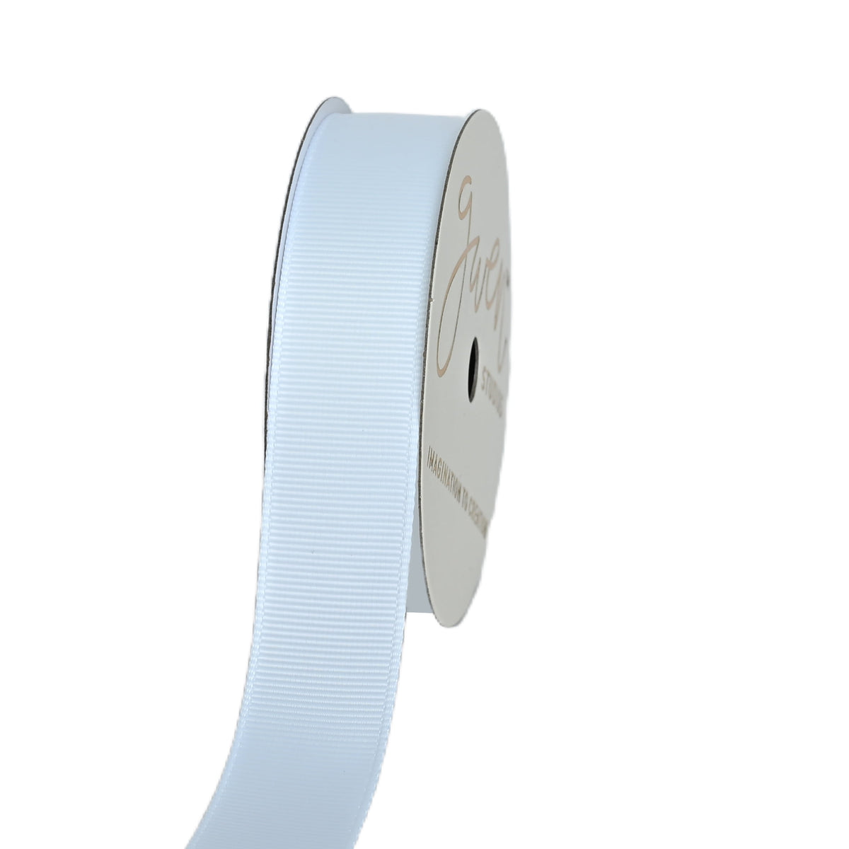Gwen Studios 7/8" White Grosgrain Ribbon, 7 Yards