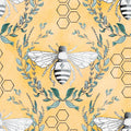 Fat Quarter 100% Cotton Beehive, Yellow, 18"x 21" for Quilting & Sewing, 1 Each