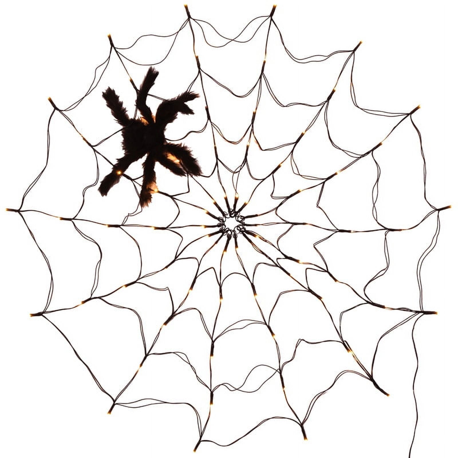 70Led 3.28FT Giant Spider Web Lights with Hairy Spider and Cobweb for Lighted Halloween Decorations Outdoor Halloween Window Decorations Wall Garden Patio Yard Decor