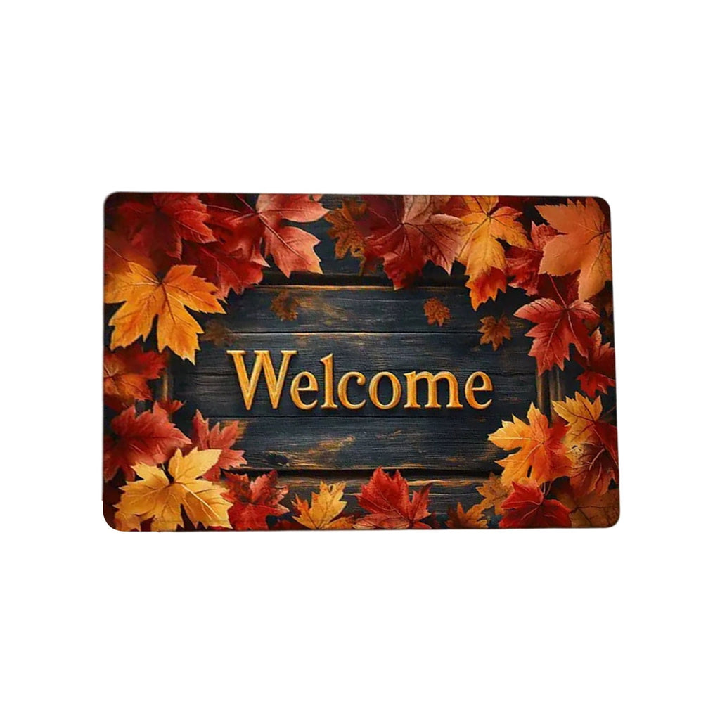 sruoe Fall Door Mat Absorbent Non-Slip Durable Halloween Decorations, Front Door Mat for Porch with Rubber Backing, Indoor Outdoor Entryway, Easy Clean Low-Profile Fade-Resistant.