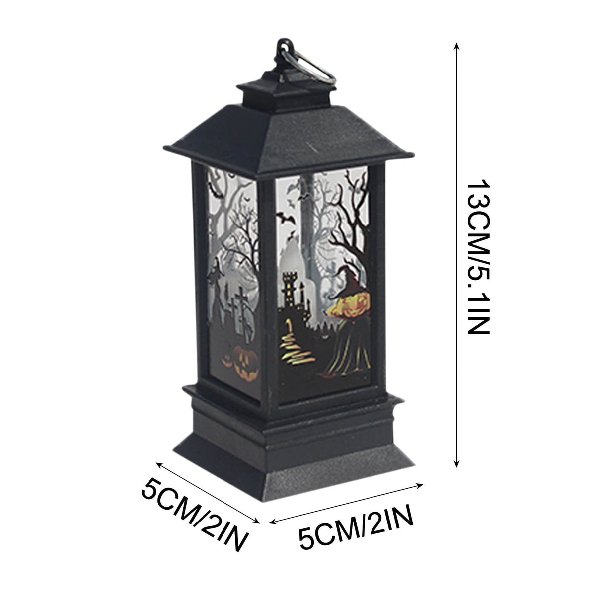 Lhrmh Halloween Decor - LED LED Hanging Lamp Candle Lantern with Skeleton and Pumpkin Designs for Portable Spooky Lighting