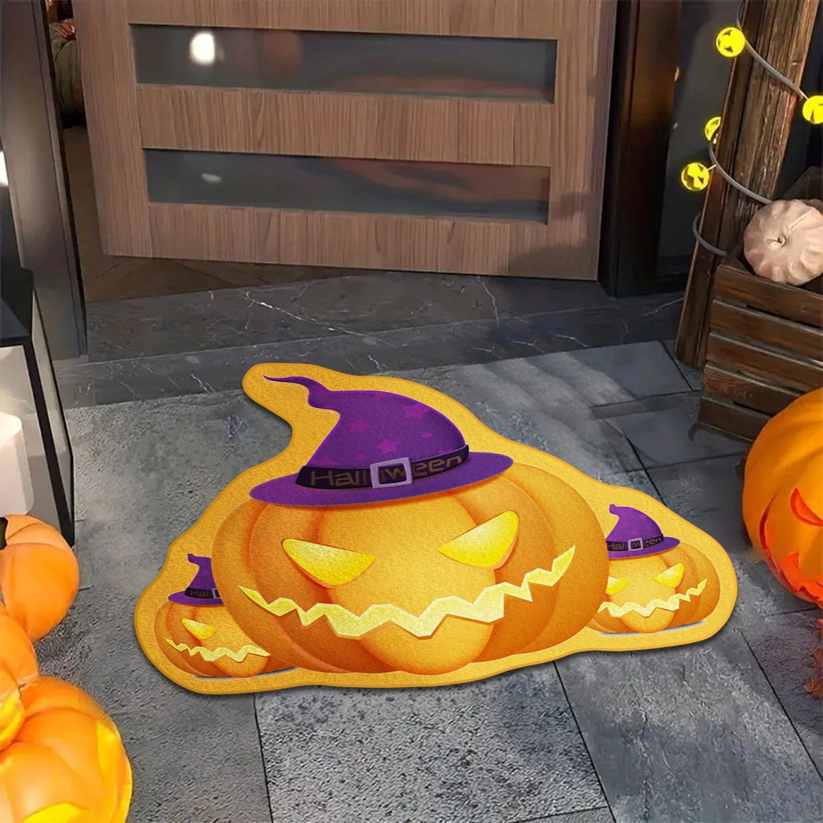 Xuniizn Halloween Mat, 16X24" Velvet Halloween Door Mat for Outside Entrance, Spooky Halloween Rug for Outdoor & Indoor, Non Slip Washable Halloween Doormat, Halloween Bathroom Decor
