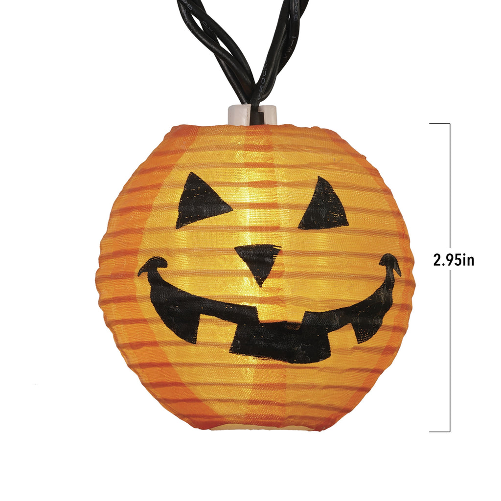 Indoor/Outdoor 10-Count LED Orange Pumpkin Lantern String Lights, Warm White, 6.5', Halloween by Way To Celebrate