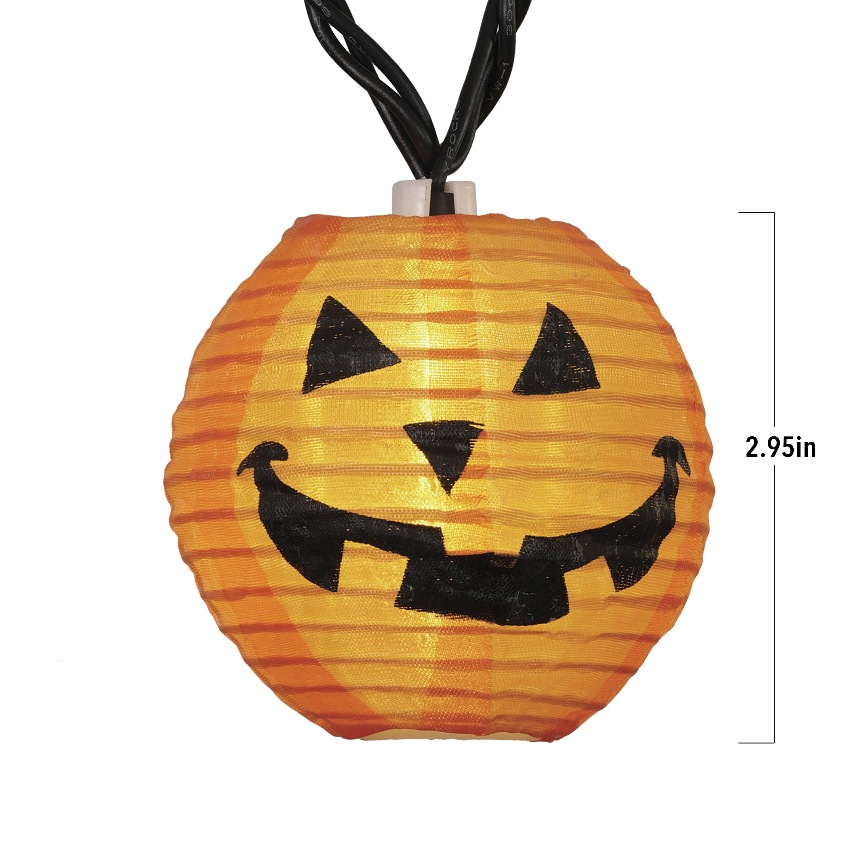 Indoor/Outdoor 10-Count LED Orange Pumpkin Lantern String Lights, Warm White, 6.5', Halloween by Way To Celebrate