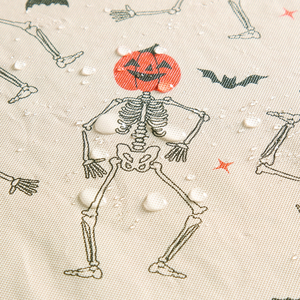 Way To Celebrate Halloween PEVA Tablecloth, For Table 60" x 84" - Skeleton Pumpkin Head Toss