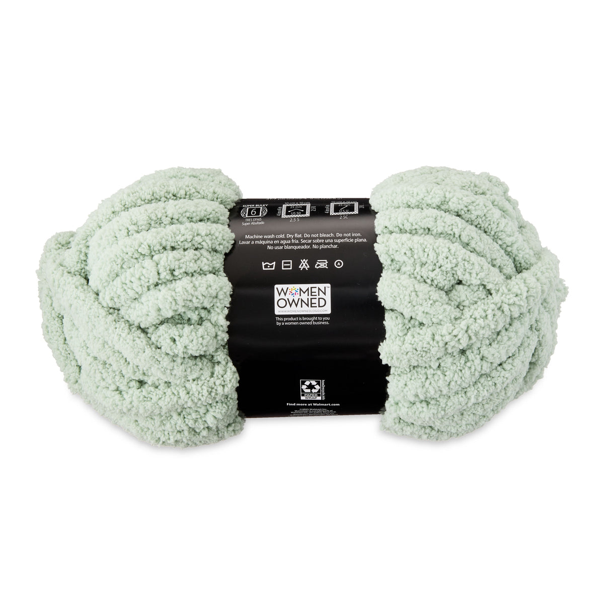 Mainstays Chunky Chenille Yarn, 31.7 yd, Ivory, 100% Polyester, Super Bulky