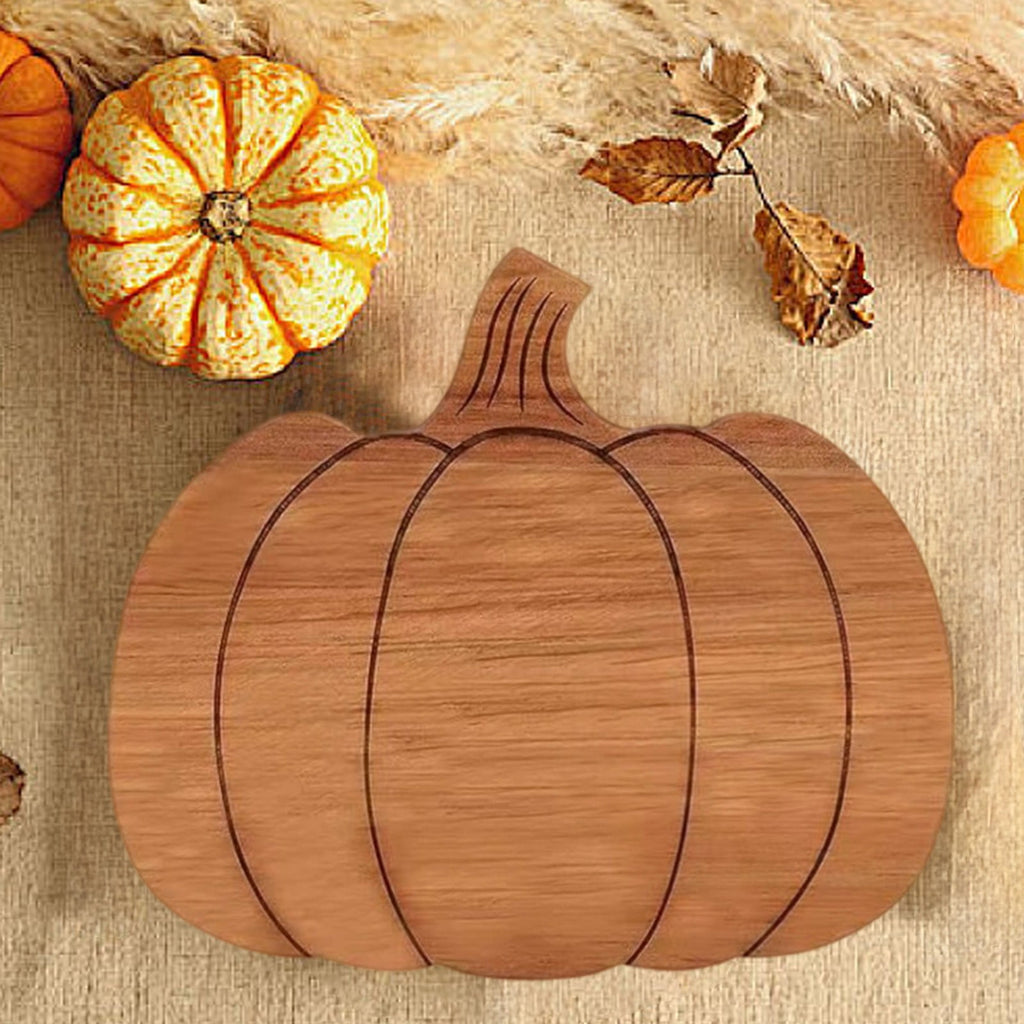 geerera Pumpkin Shaped Wooden Serving Board, Cheese & Charcuterie Platter for Fall, Thanksgiving & Halloween Parties