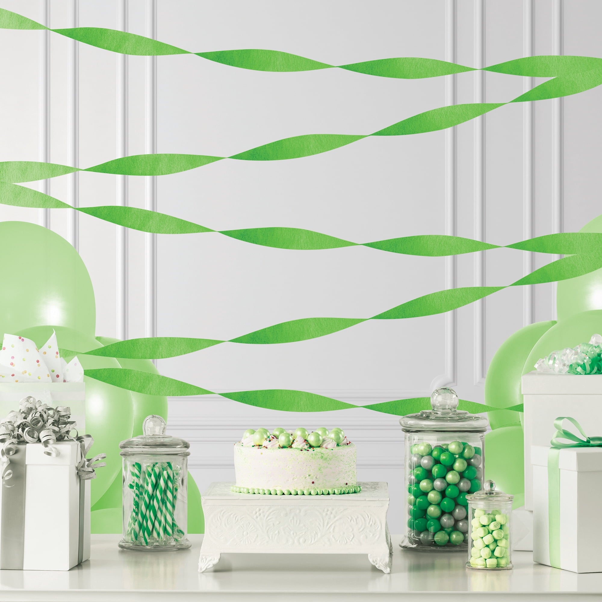 Lime Green Paper Party Streamer, 150', by Way To Celebrate
