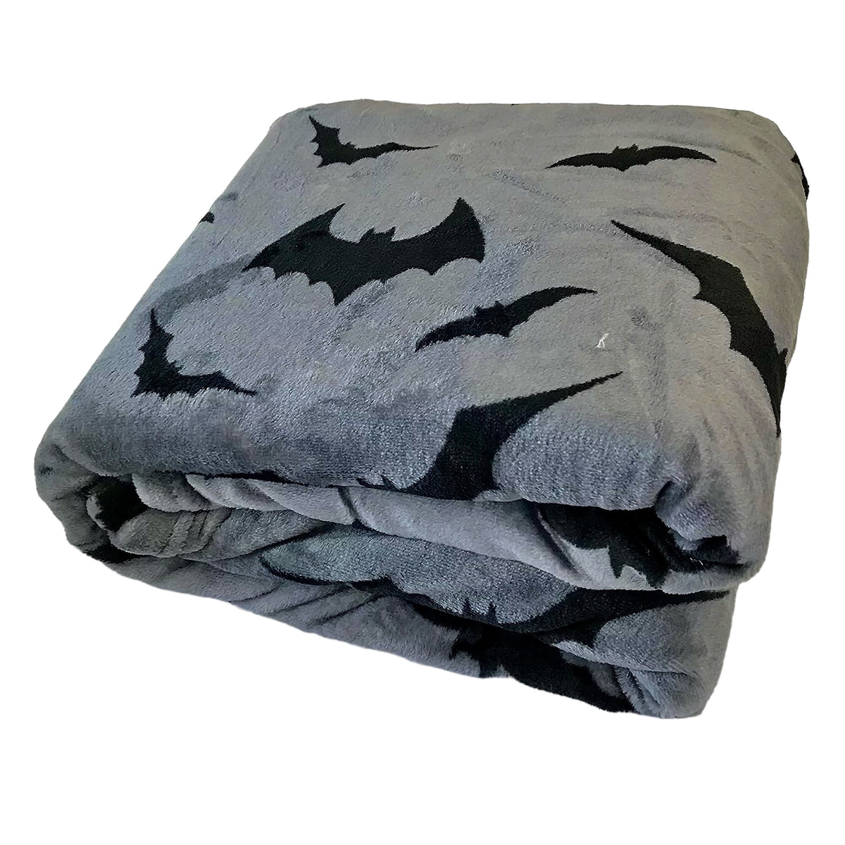 Serafina Home Halloween Throw Blanket: Fuzzy Boo! Jack O'Lantern Spider Webs Skull and Black Cats Print on Velvet Fleece for Sofa Bed Couch Chair Dorm