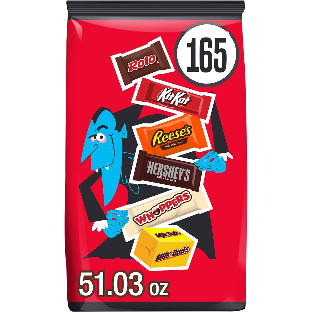 Hershey Assorted, Halloween Candy Bulk Variety Bag, 51.03 oz (165 Pieces)