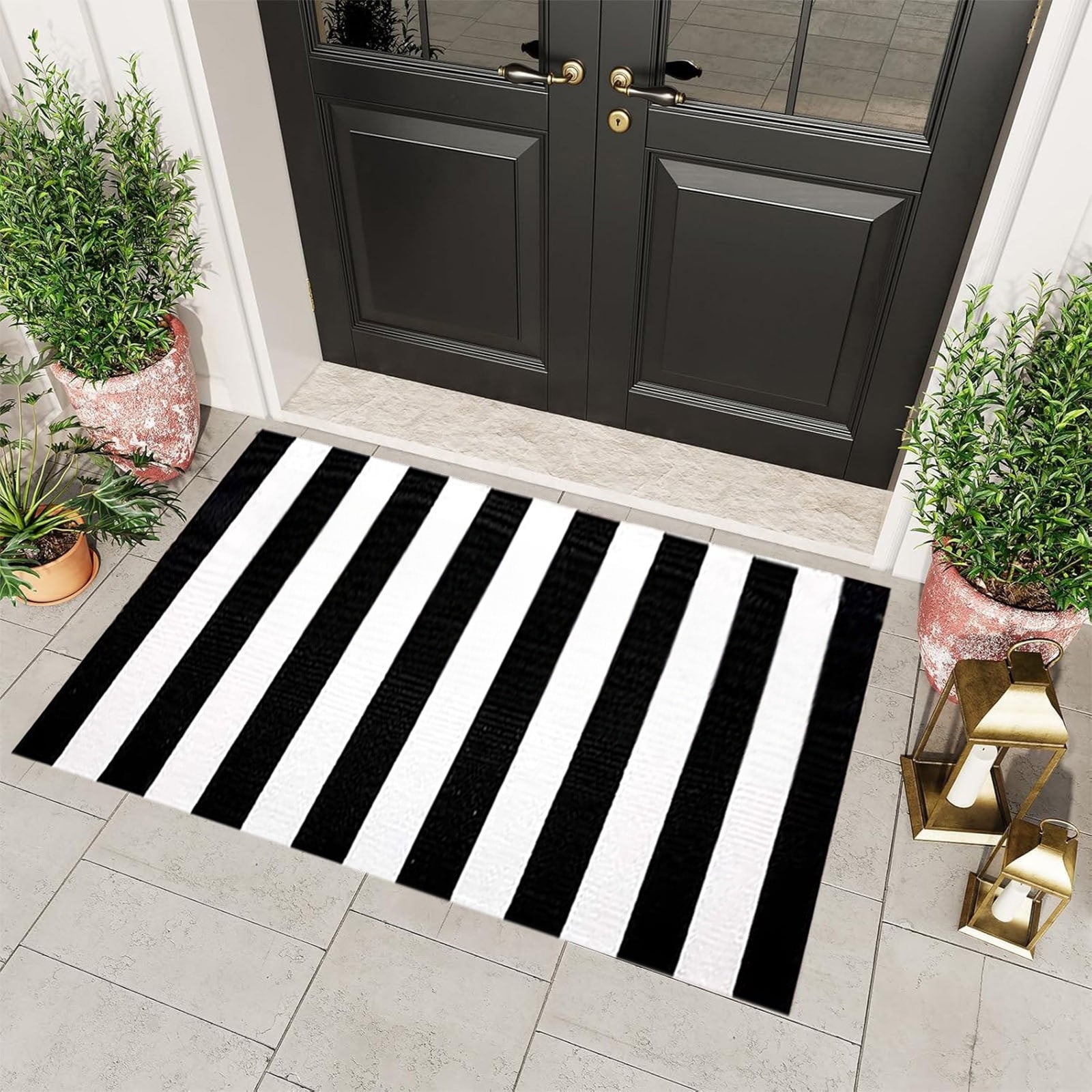 Muecwrye 2 Pcs Fall Doormats, Halloween Doormat, Cute Welcome Mats for Outside, Bathroom Front Door Mat, Washable Fall Rugs for Front Porch Entrance, Farmhouse Indoor Outdoor decor