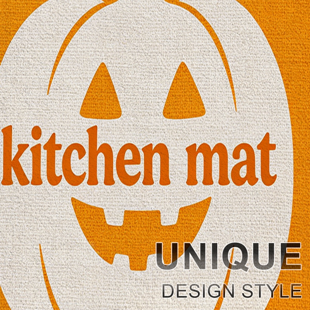 YIMEIS Halloween White Pumpkin Multi-purpose 3-Piece Flannel Mat and Kitchen Rugs,Soft Non-slip for Home Bedroom Bathroom