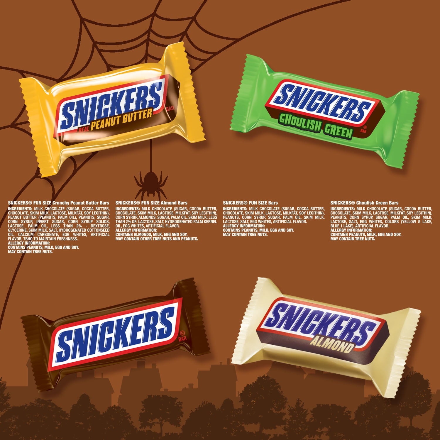 Snickers Fun Size Chocolate Halloween Candy Variety Assortment - 35 Ct Bulk Bag