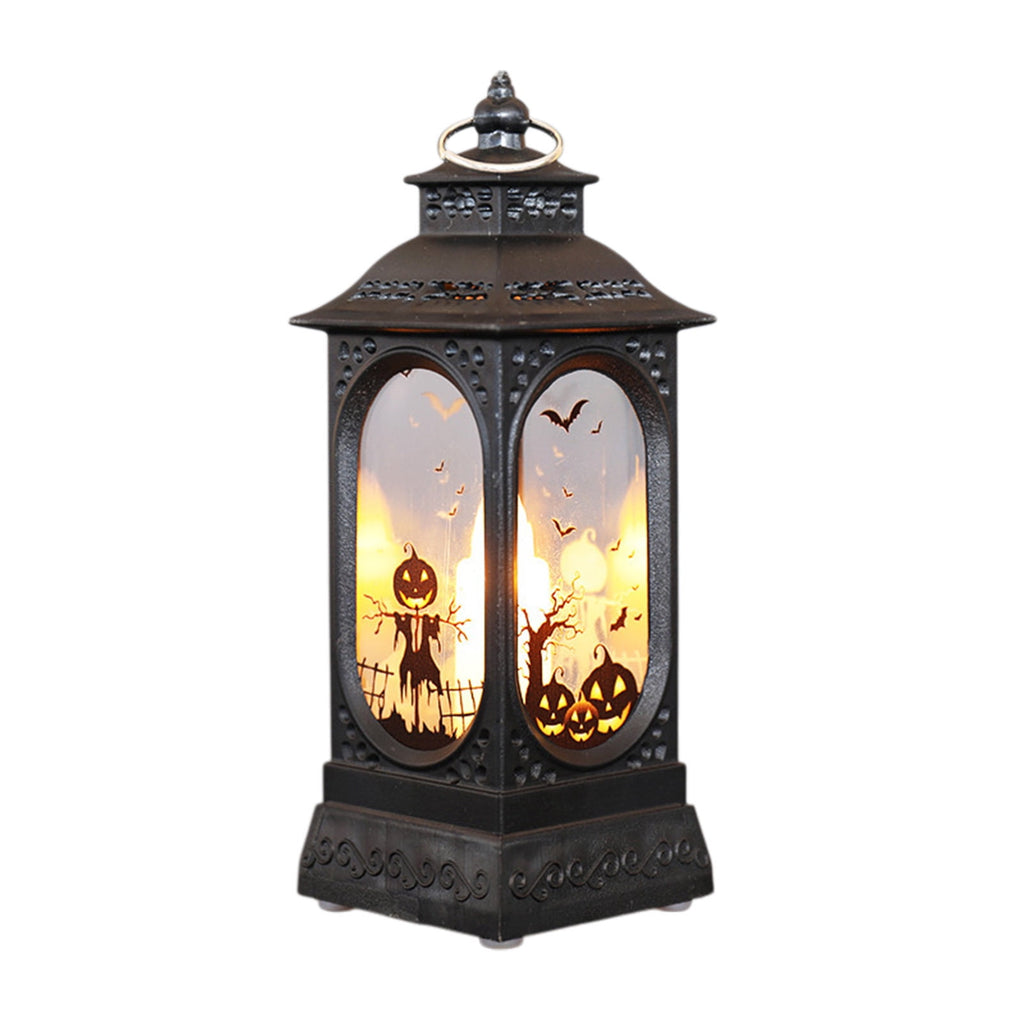Black Halloween Mini LED Lantern Table Centerpiece 5.1 Inch for Indoor Decor, 2 Inch, 5 cm