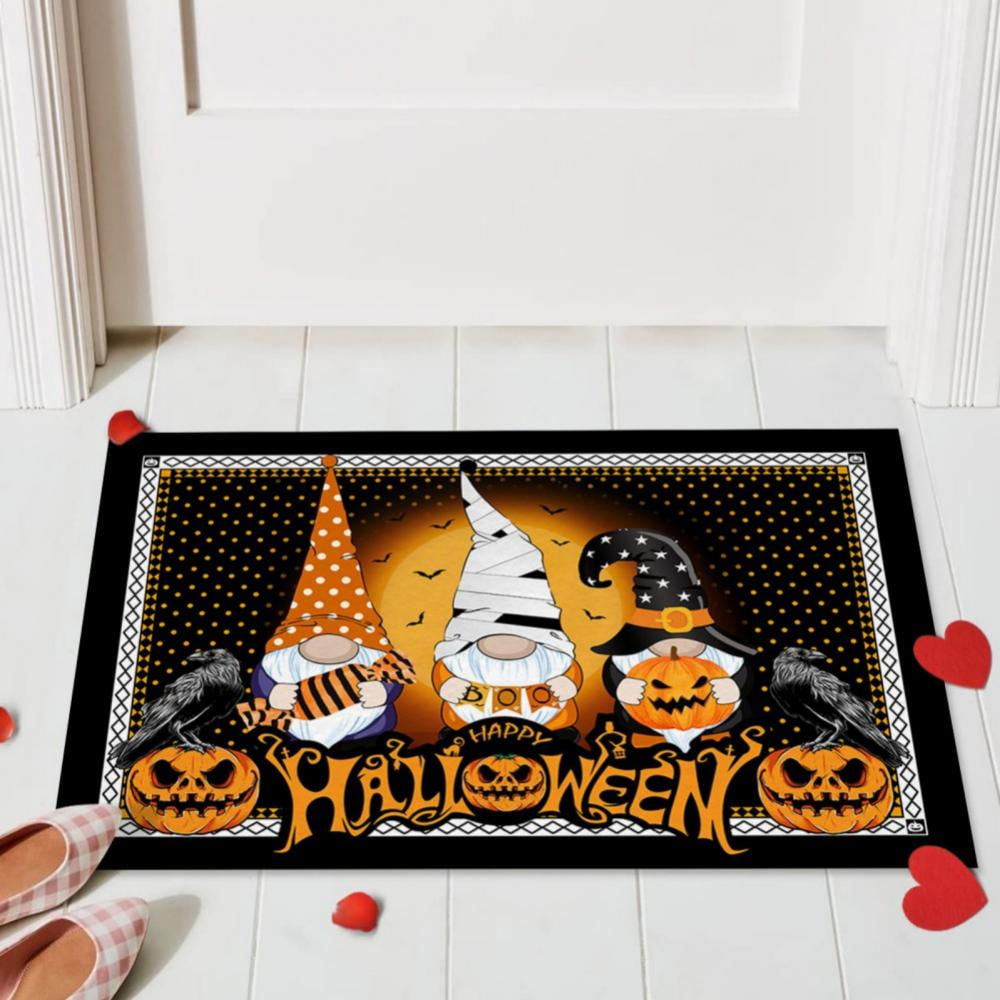 Halloween Door Mat Outdoor Trick or Treat Doormat Non Slip Funny Rug Pumpkin Holiday Decorative Entrance Mat for Halloween Indoor Outdoor Decoration, 15.7x23.6"