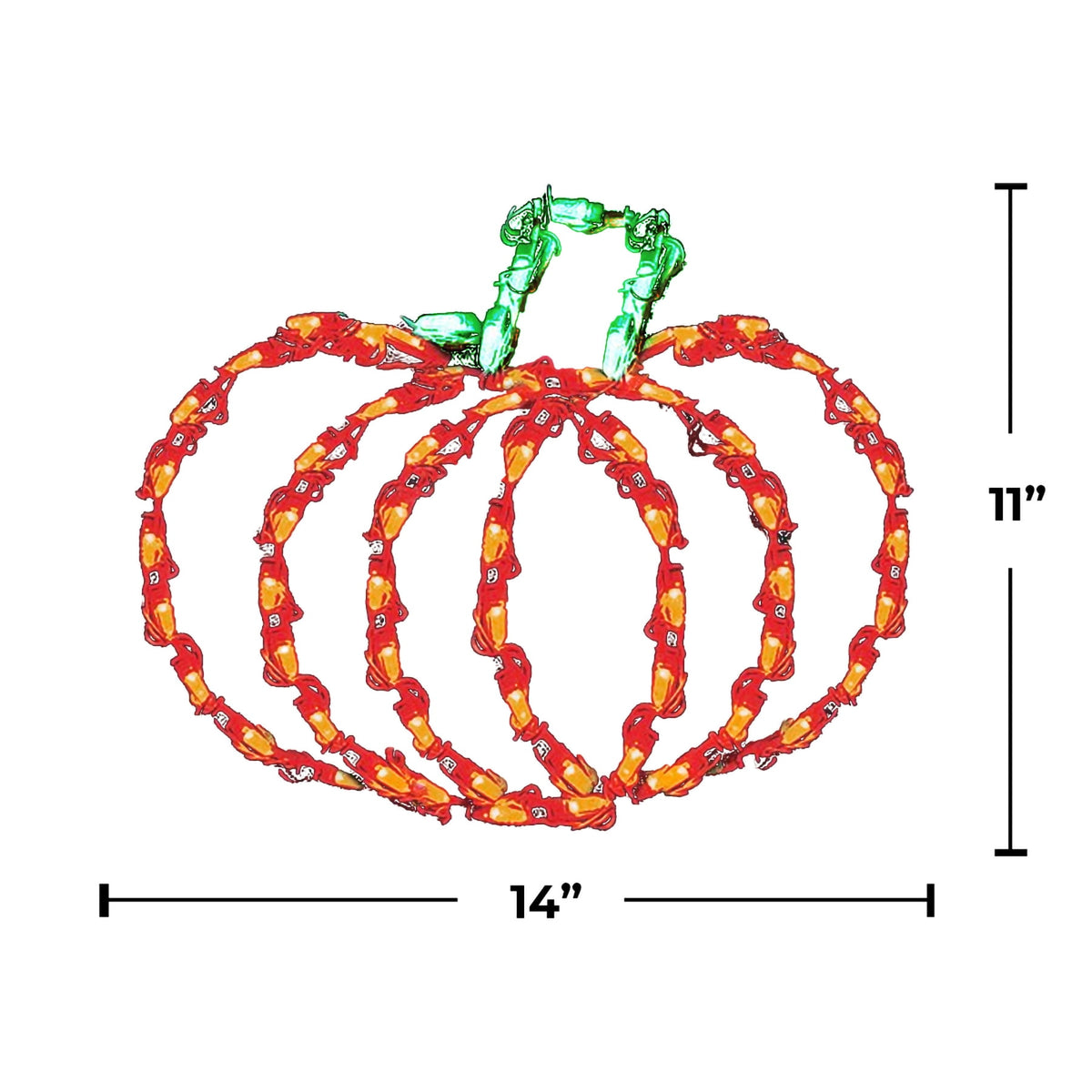 HOLIDYNAMICS Halloween LED Pumpkin Light Wire Frame Outdoor Weatherproof Decor